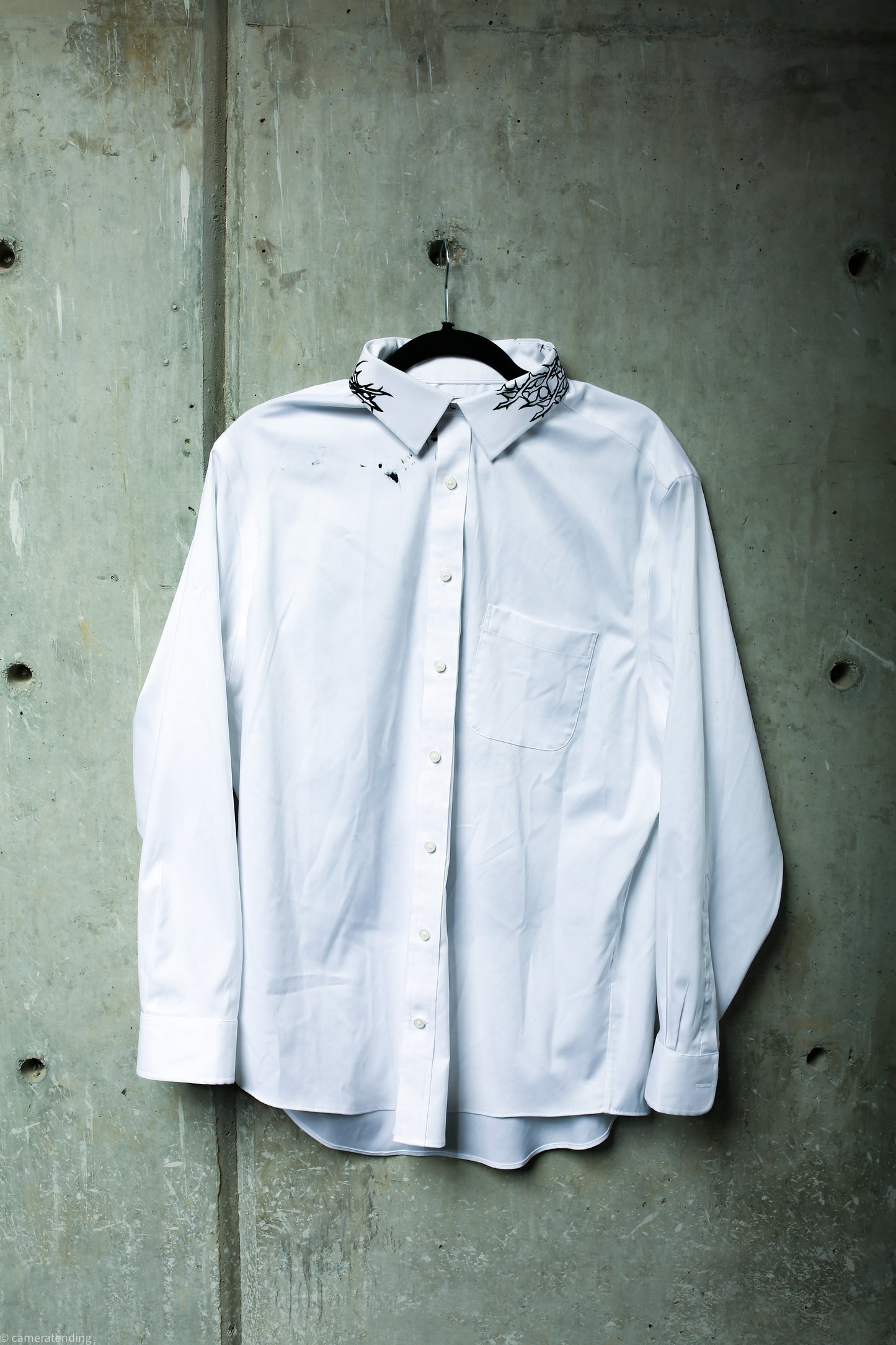 Death Moth Jesus - Painted Vintage Dress Shirt