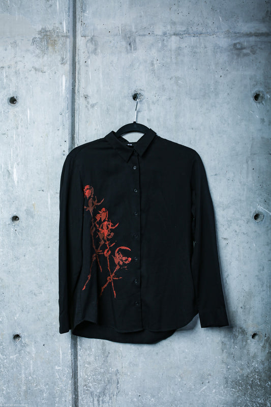 Skull Rose - Vintage Black Blouse