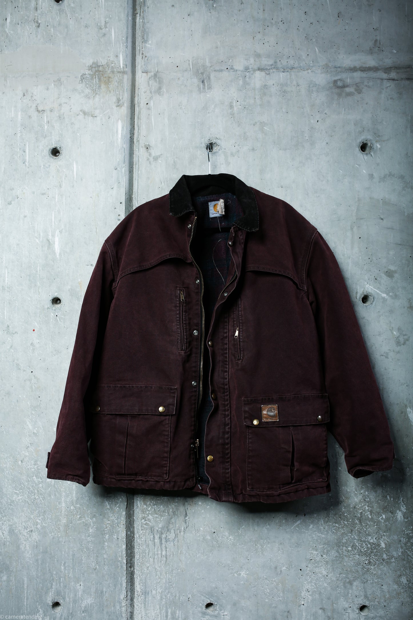 Crying Doberman- Painted Maroon Carhart Jacket