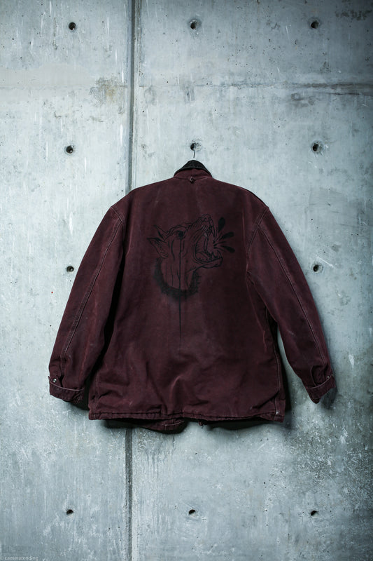 Crying Doberman- Painted Maroon Carhart Jacket